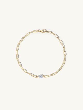 Pierced Diamond Paperclip Bracelet