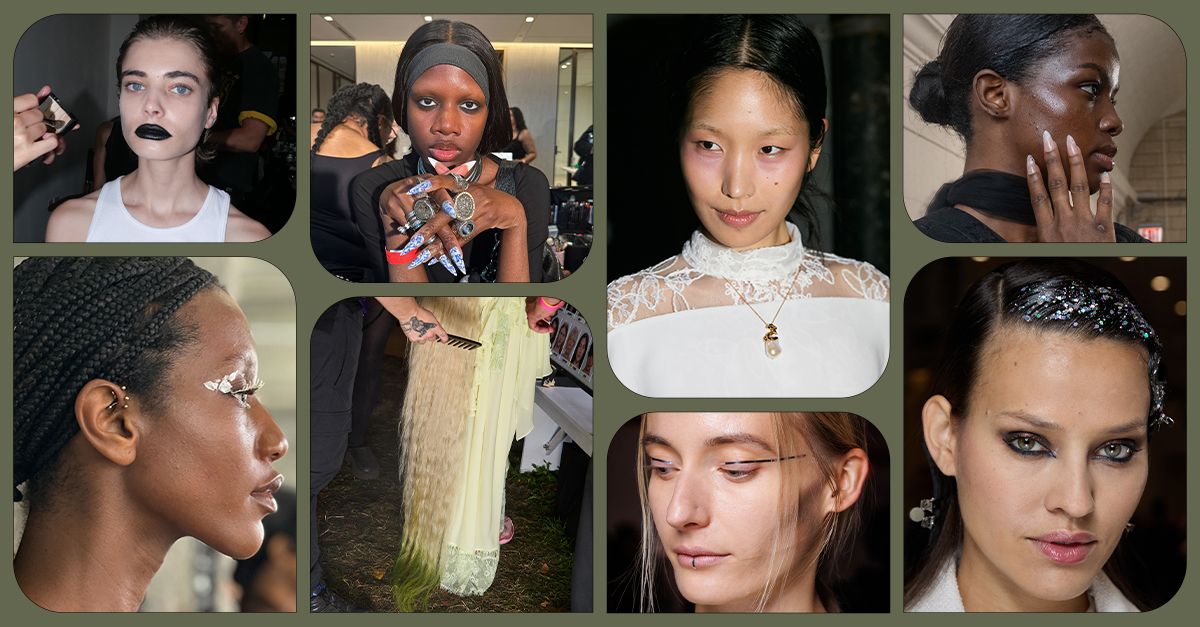 From “Touch Grass” Hair to “Dark Fairy” Glam—the NYFW Beauty Trends I’m Obsessing Over RN