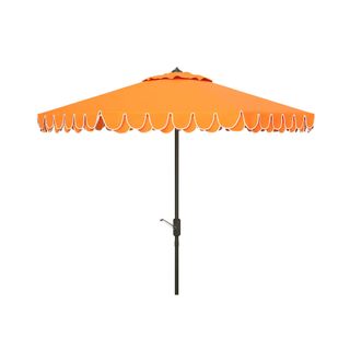 outdoor umbrella for table in orange with white scalloped hem .webpoutdoor umbrella for table in orange with white scalloped hem