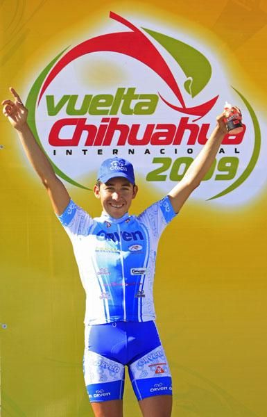 Cesar Vaquera (Orven) was delighted with his stage win, and rightfully so, having upset some strong sprinters.