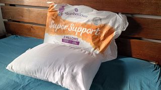 Caramel Quin testing Slumberdown Super Support Firmer Pillow