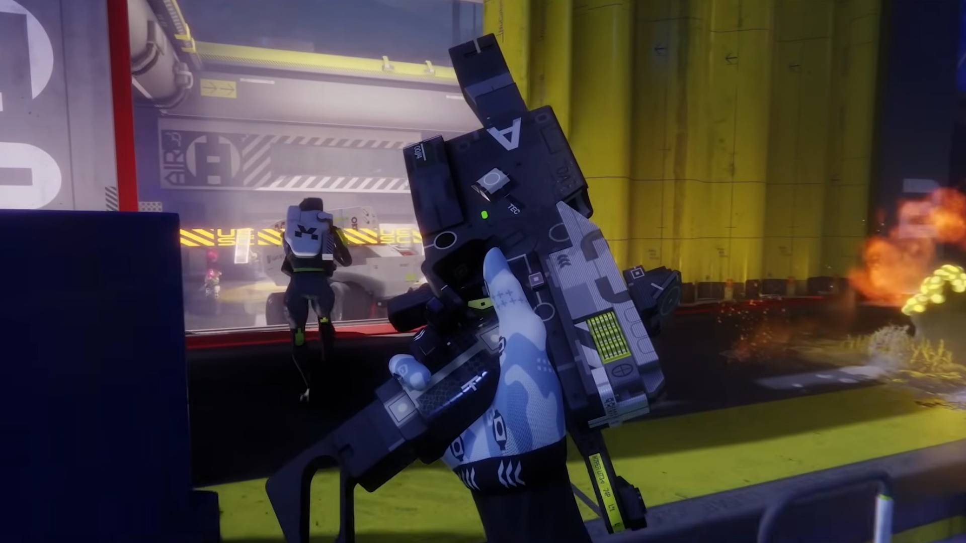 Marathon Season 2 player inspecting new battle pistol weapon
