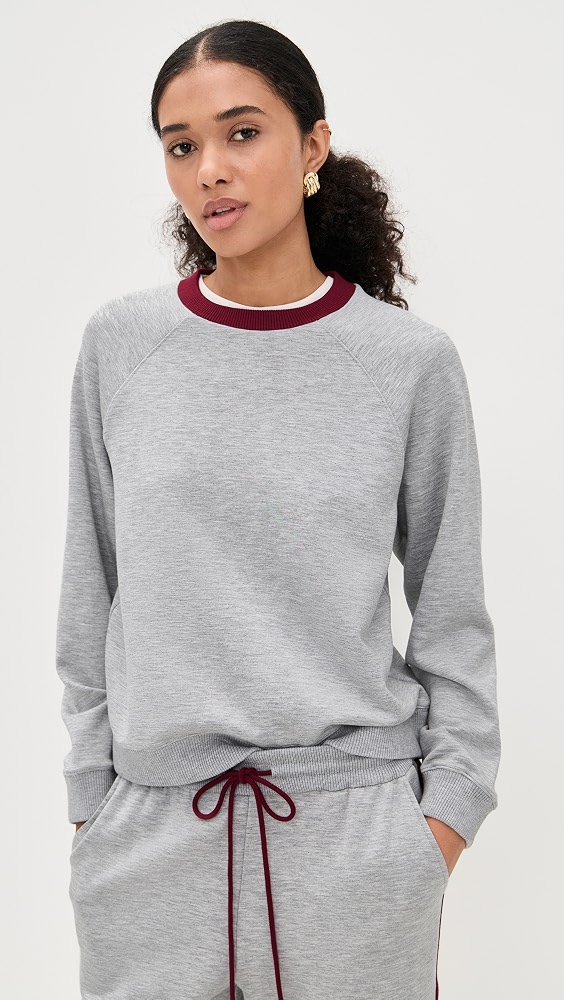 Helene Sweatshirt - Heather Grey/merlot