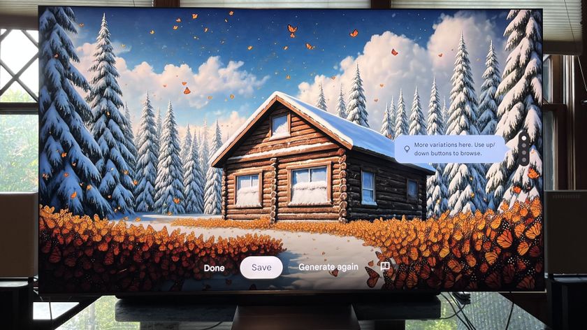 Google TV Gemini-created image of cabin and butterflies