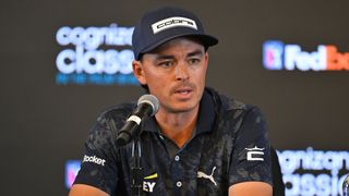 Rickie Fowler speaks during his pre-tournament press conference at the Cognizant Classic