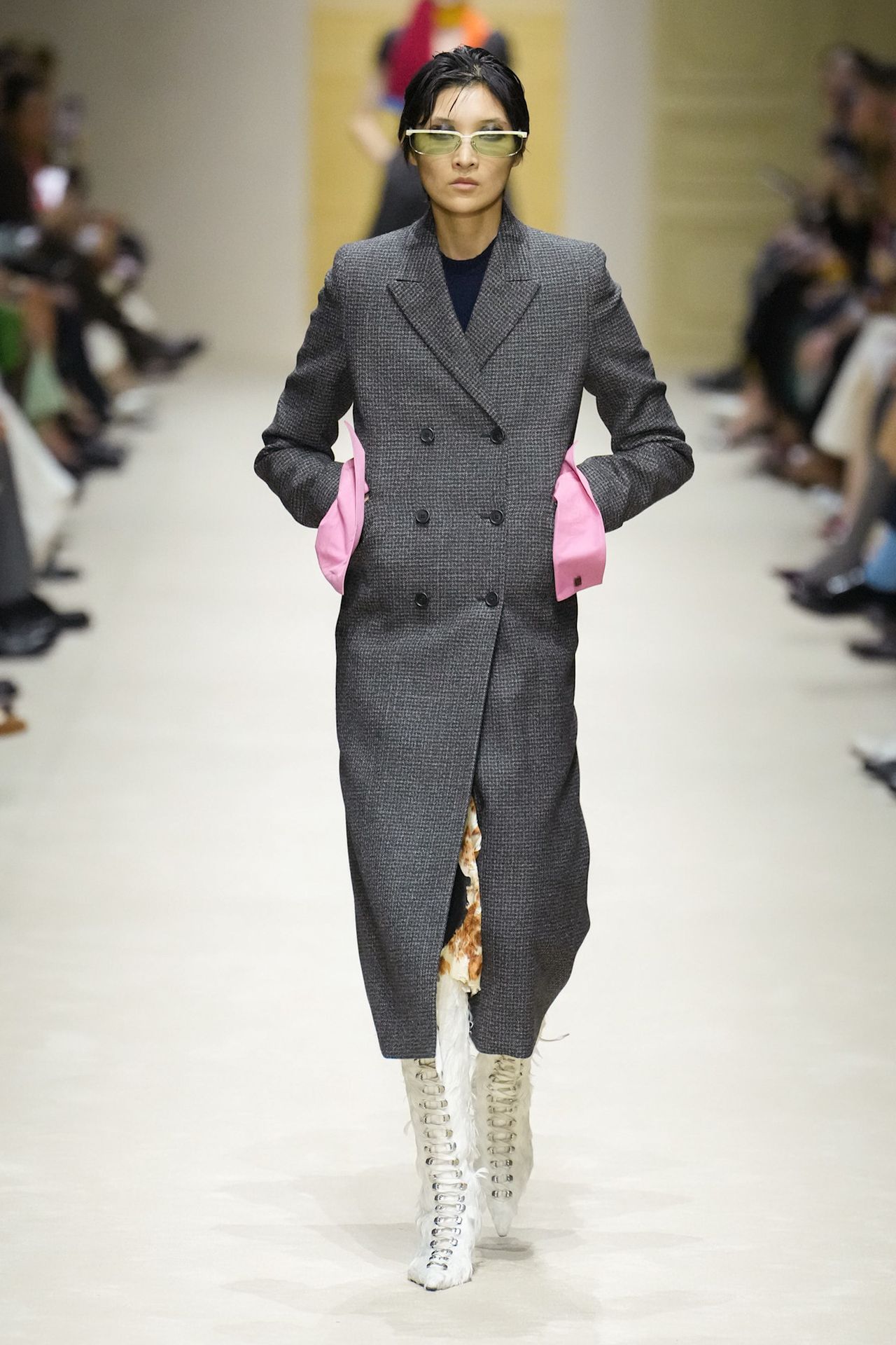 A runway look from the Prada Fall 2026 collection