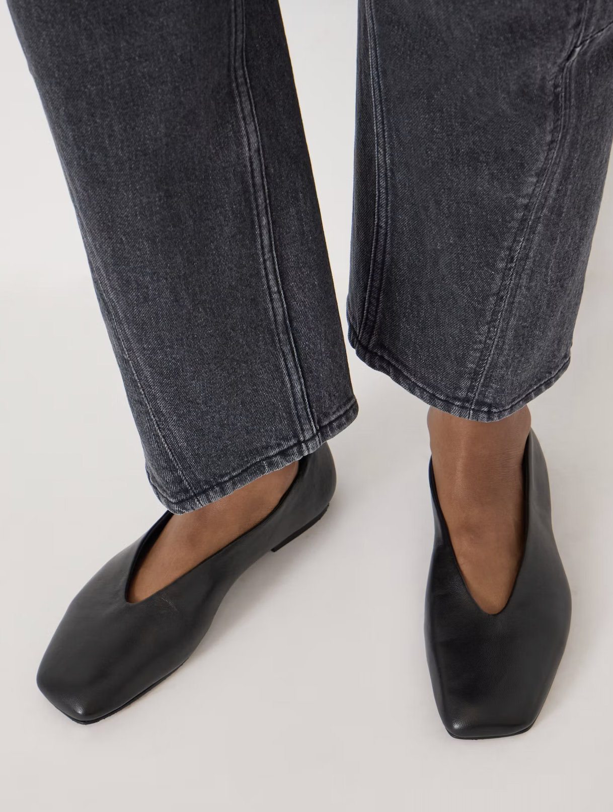 Hush Asymmetric Leather Ballet Flats