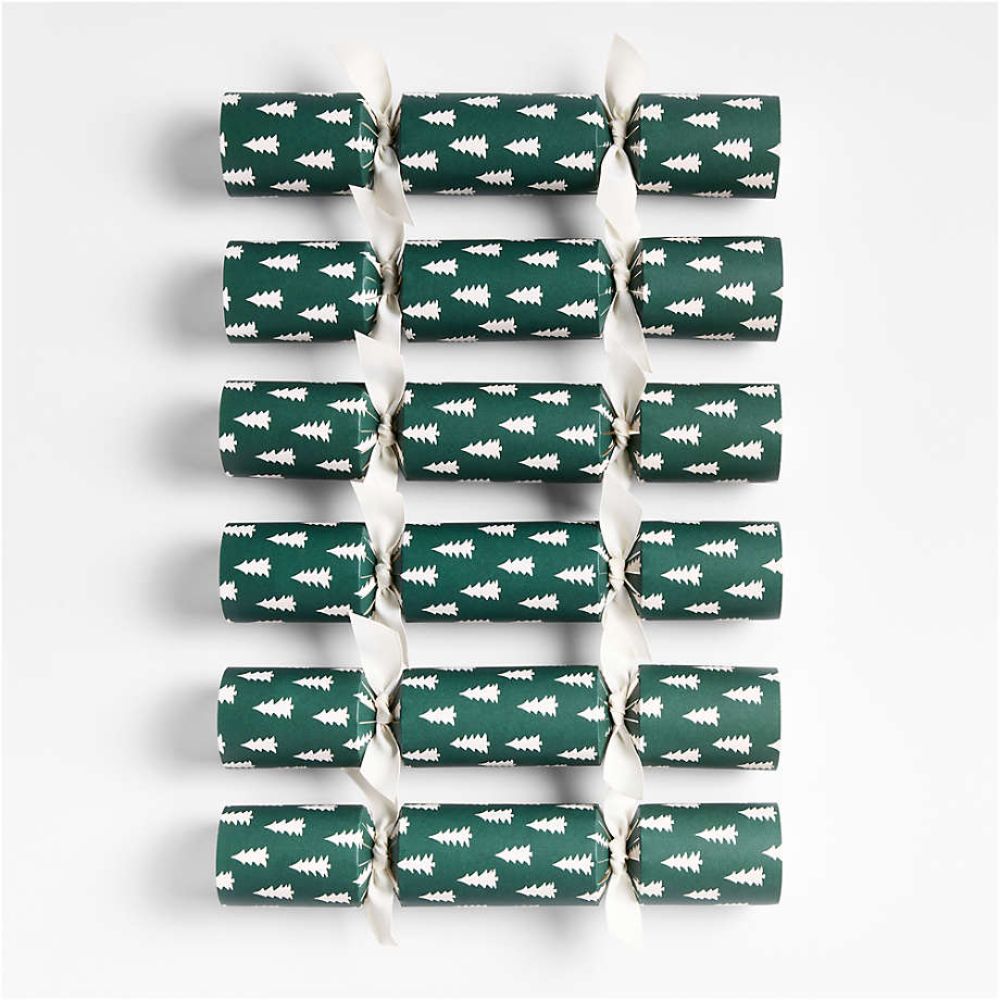 green and white Christmas crackers