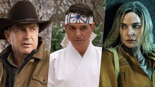 Kevin Costner in Yellowstone; Ralph Macchio in Cobra Kai; Rebecca Ferguson in Silo