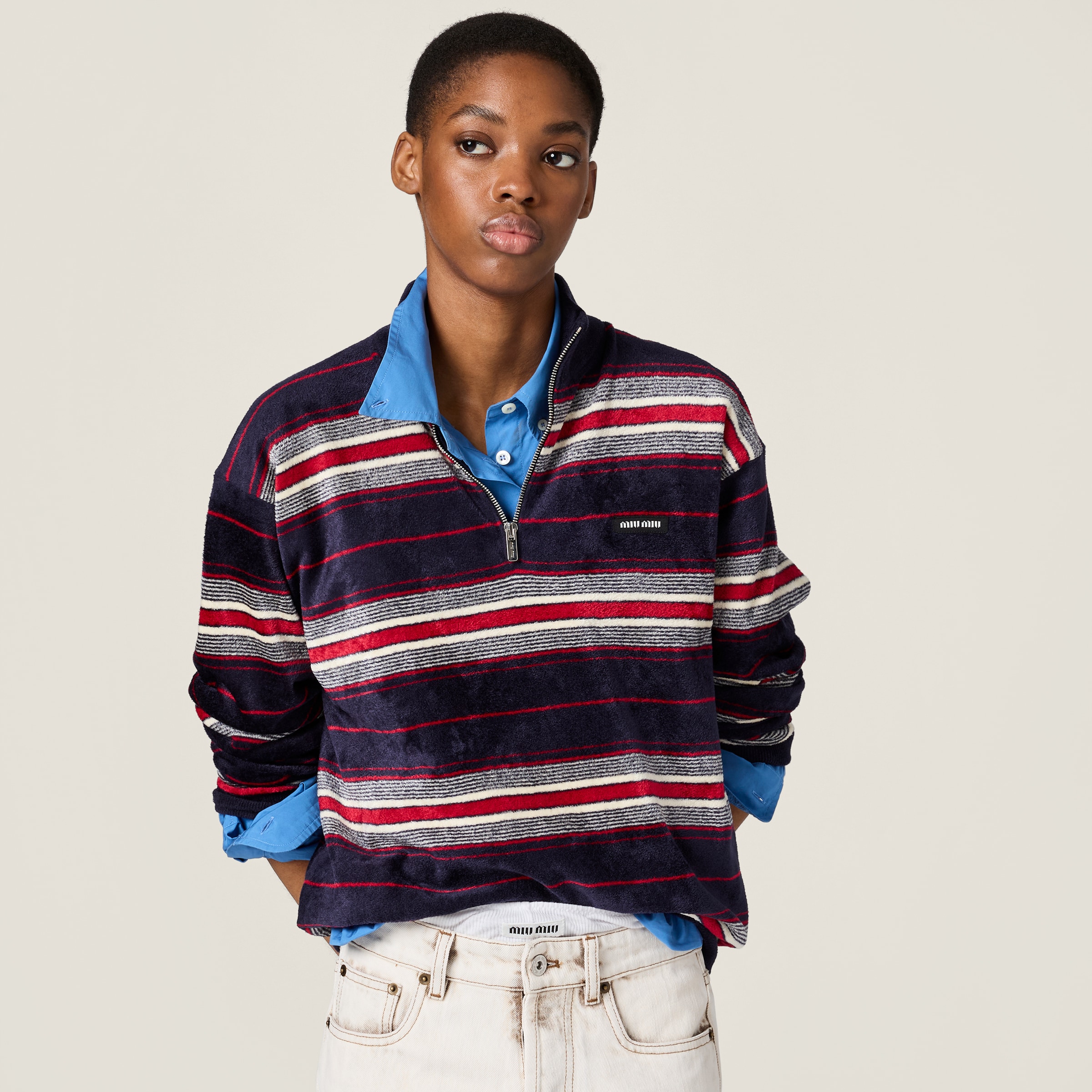 Chenille Half-Zipper Sweater