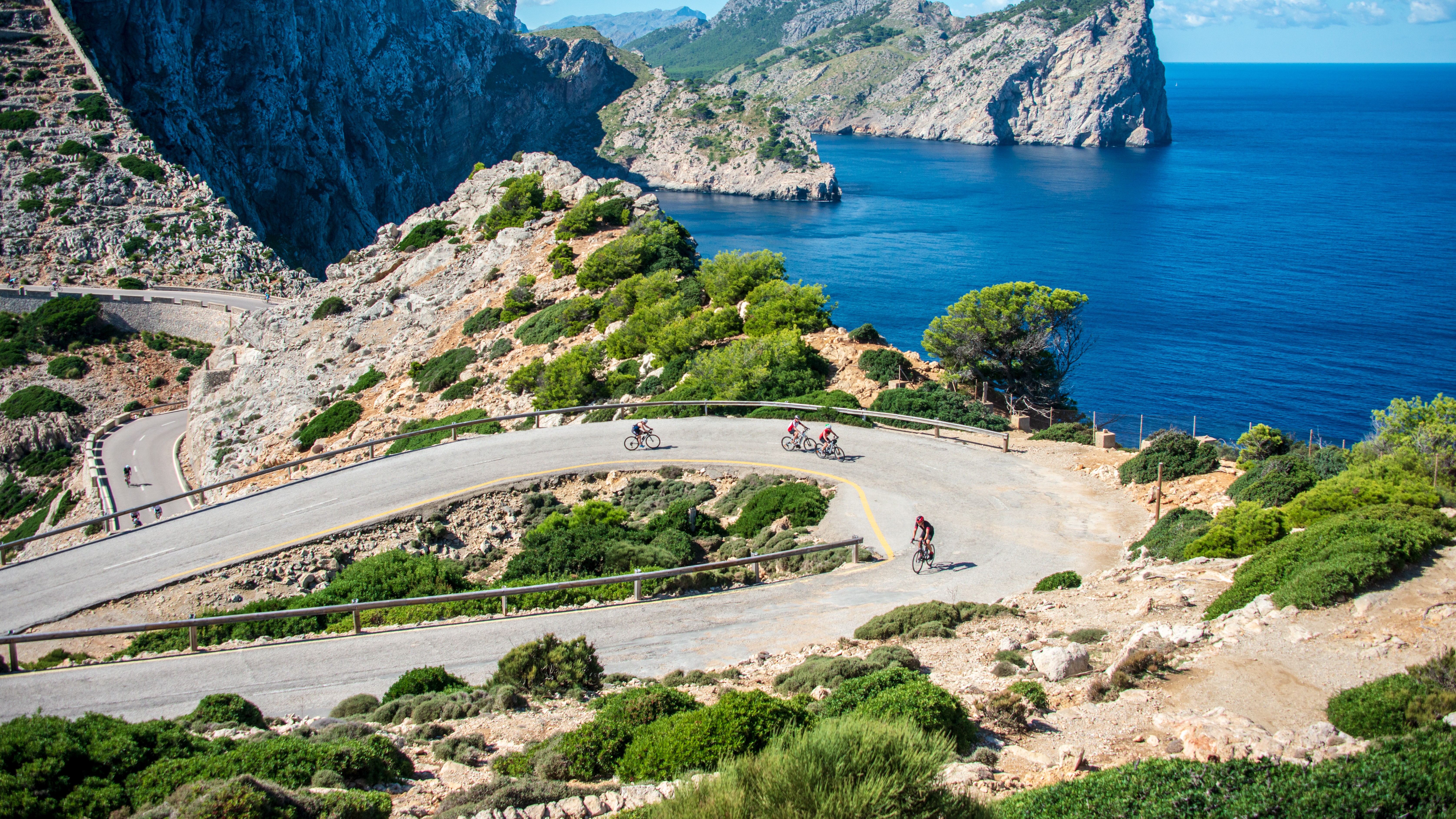 Cyclists riding in Mallorca