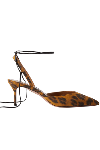 Zapatos de salón de ante con estampado de leopardo de Aquazurra