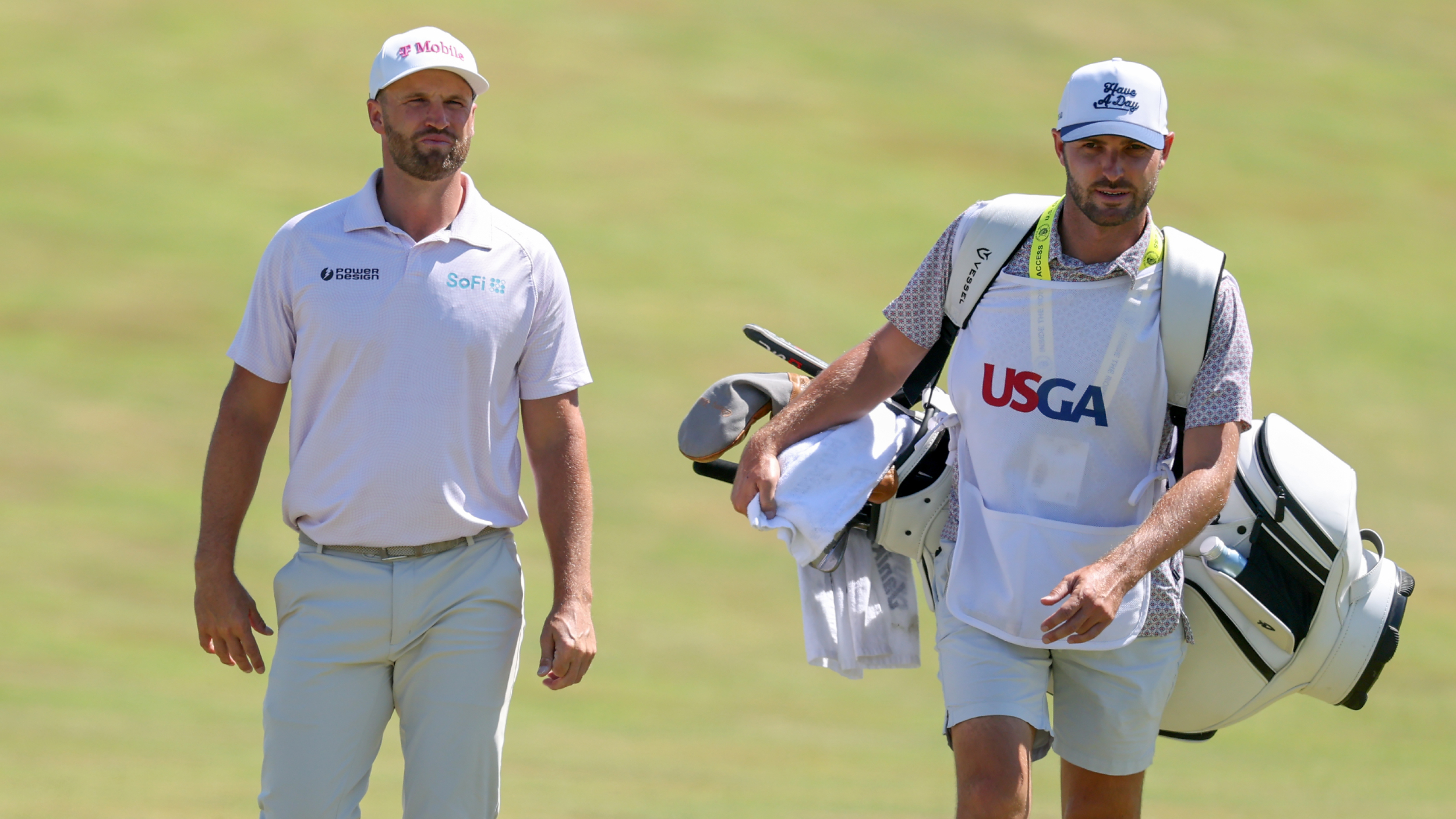 Wyndham Clark and Dave Pelekoudas at the US Open