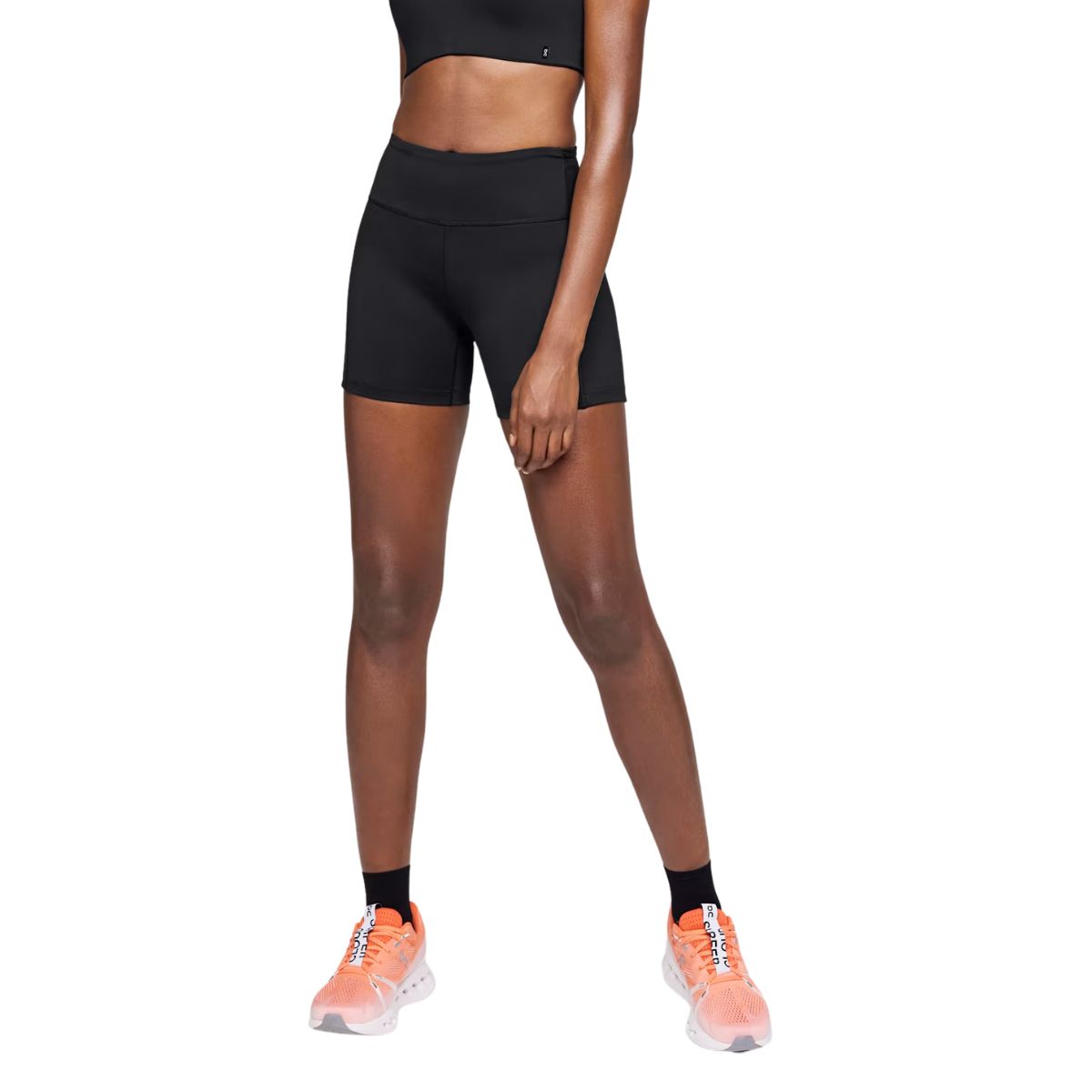 on running black short tights