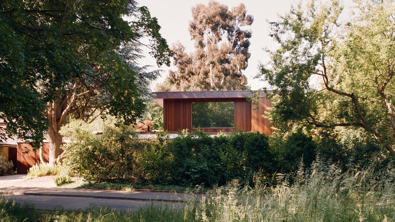 midcentury Courtyard House by William Smalley set amid trees