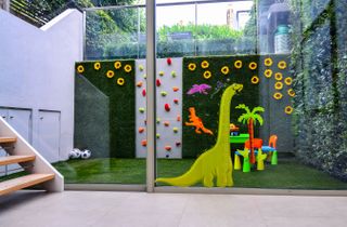 a garden spot turned into a children's playground
