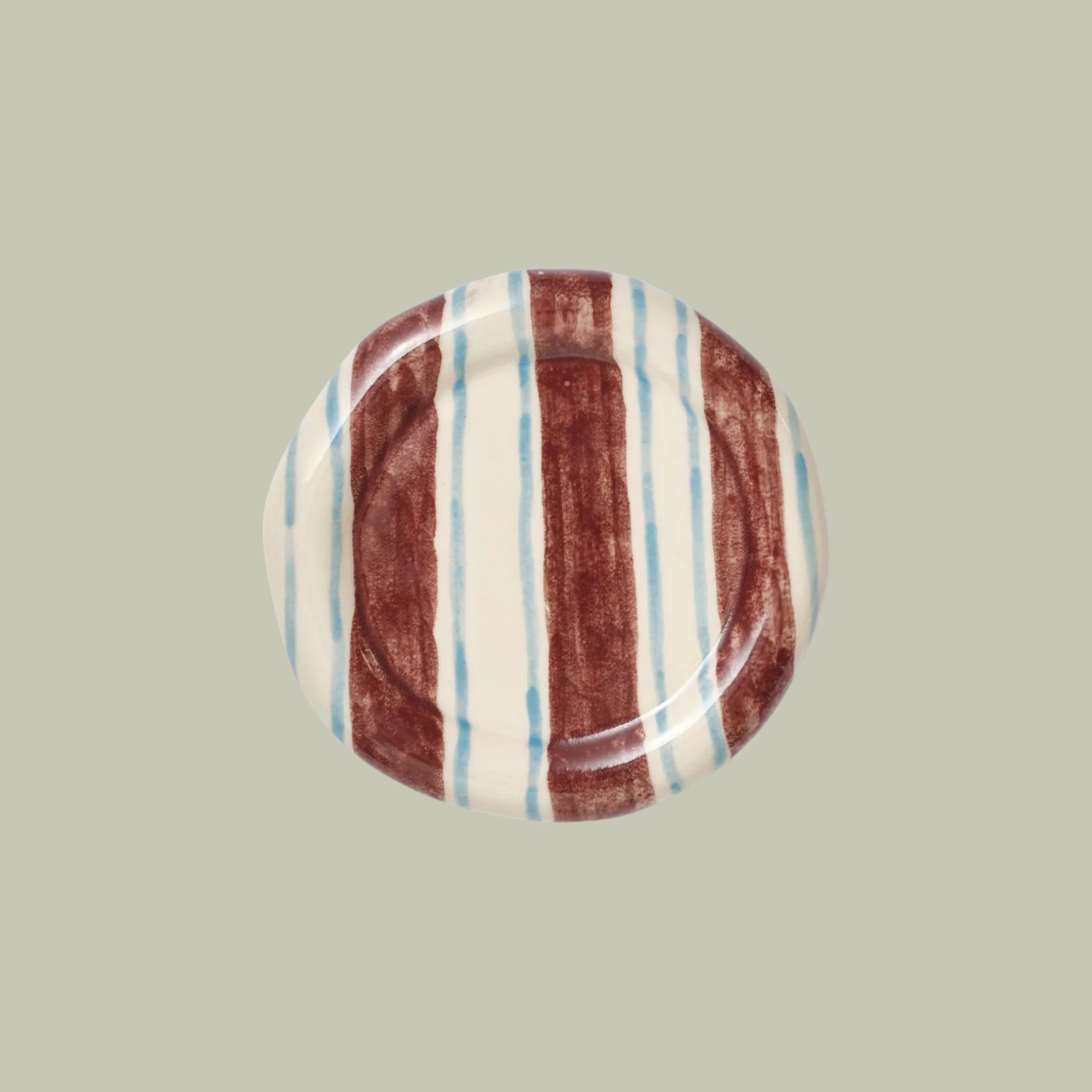 Damson Madder, Hand Painted Stripe Saucer