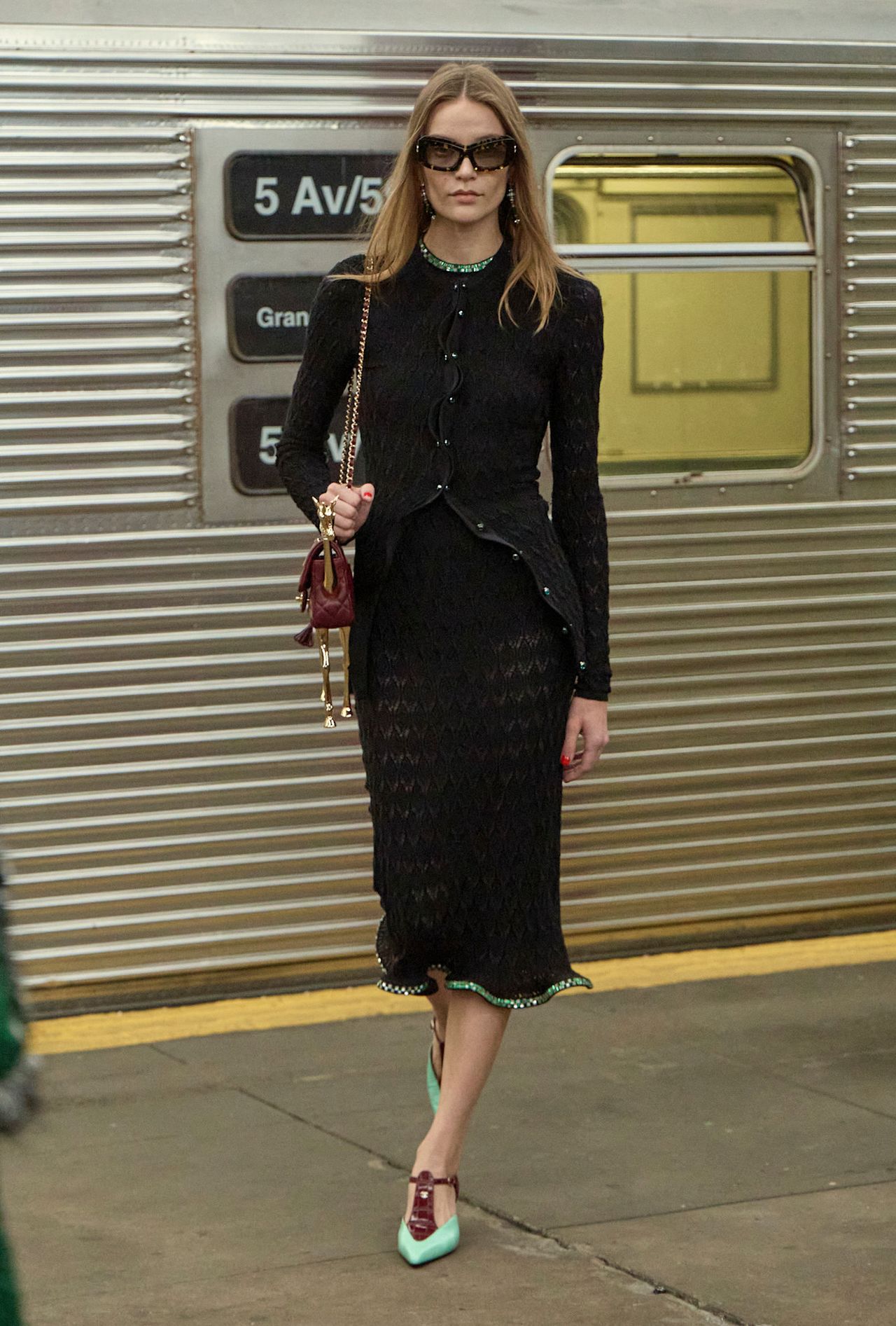 models walk the subway runway for the chanel metiers d'art 2026 show in new york city