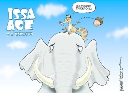 Political cartoon U.S. Darrell Issa GOP Congress retirement
