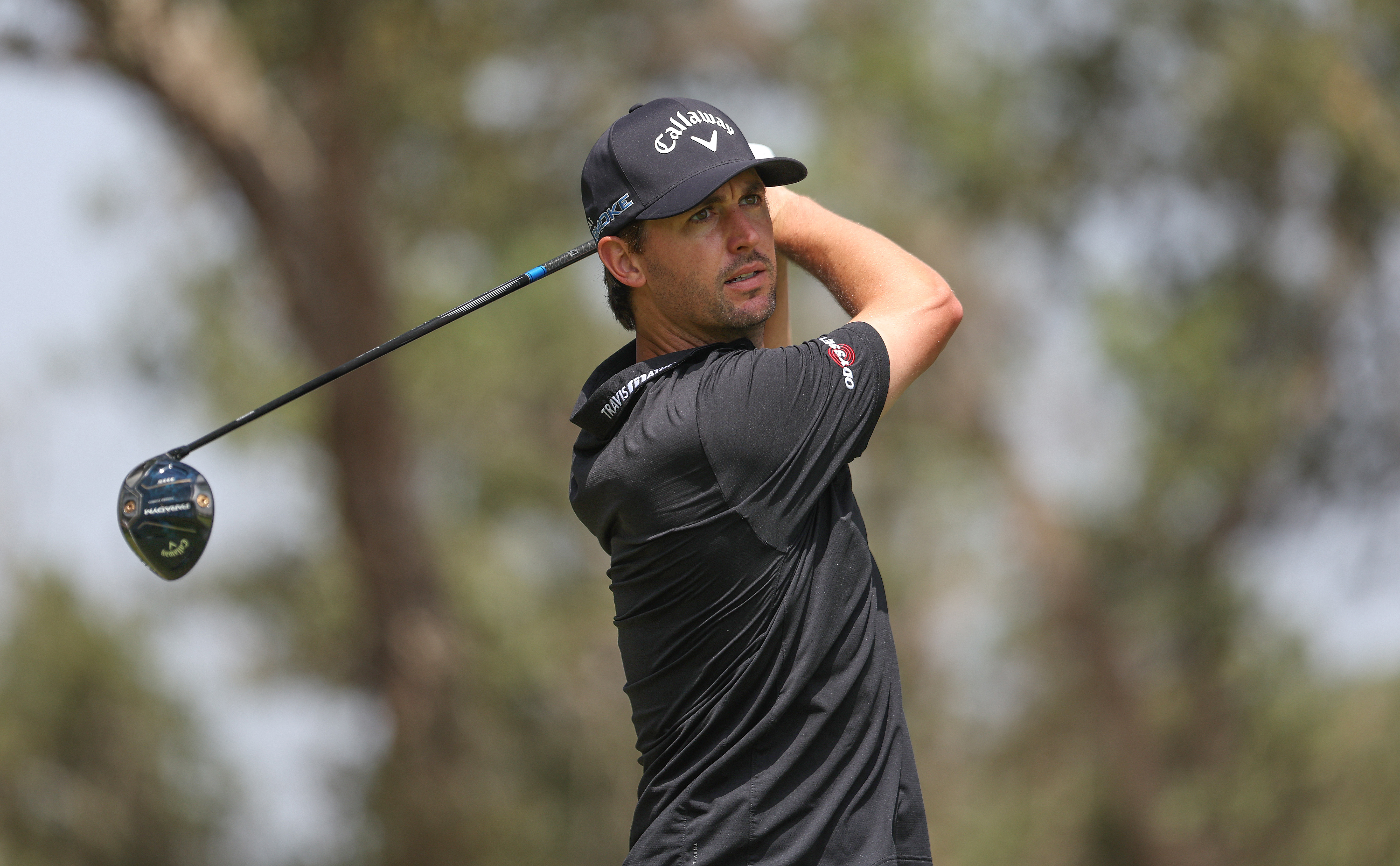 Ollie Schniederjans holds his finish on a drive
