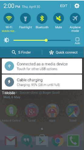 Galaxy S6 quick settings