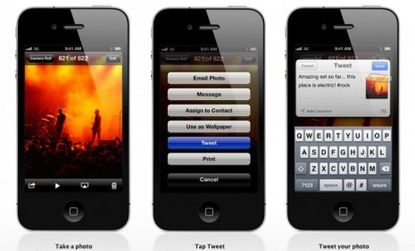 With Apple's new operating system, iOS 5, users can take a photo and easily email it, text it, or tweet. But sharing it on Facebook is a bit tougher.