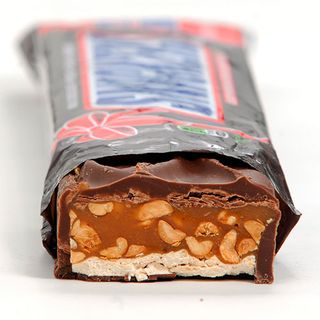 brown chocolate bar with cashew nuts