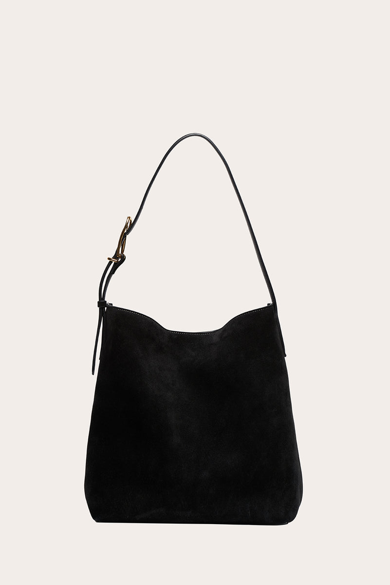 Slouch Bucket Black Suede