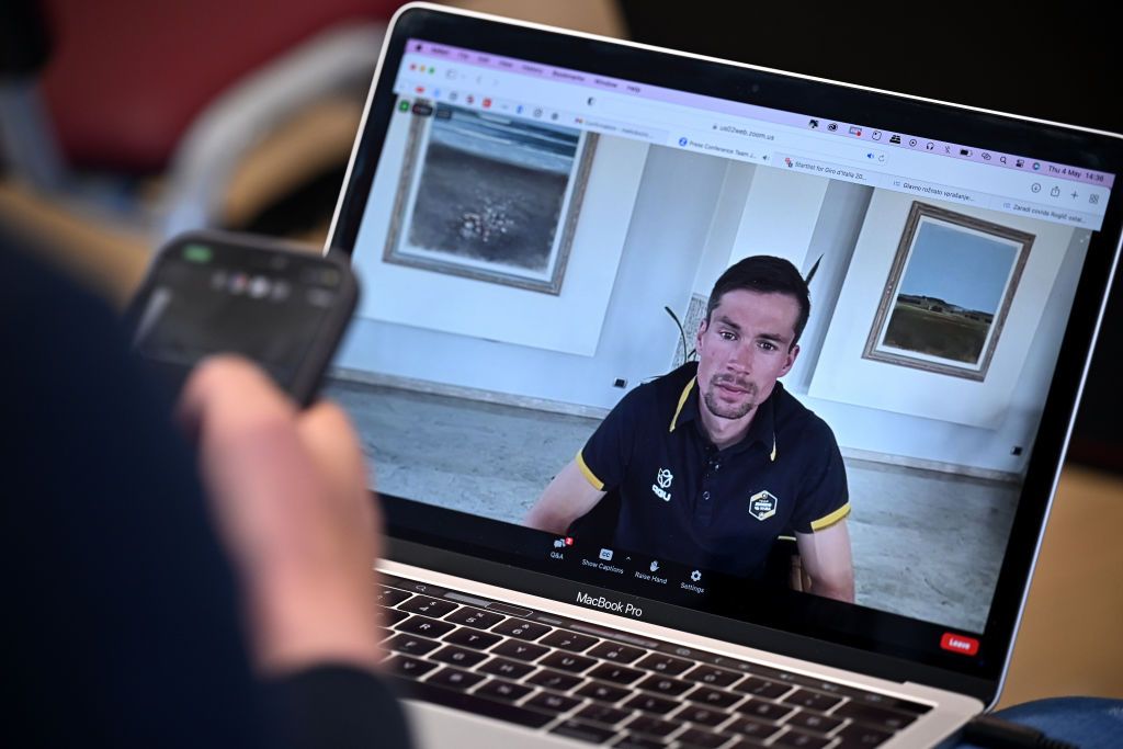 Primoz Roglic conducted his interviews by video chat