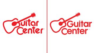 Guitar Center's logo, before (left) and after