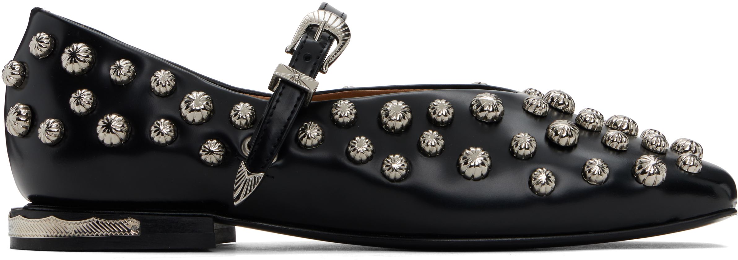 Black Polido Ballerina Flats
