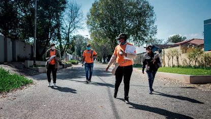 A door-to-door coronavirus testing team in Johannesburg, South Africa