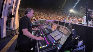 KLANG:konductor and César Benítez mixing IEMs for Ricky Martin and his band performing with the Los Angeles Philharmonic Orchestra at the Hollywood Bowl.