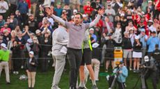 Nick Taylor celebrates his win in the Phoenix Open