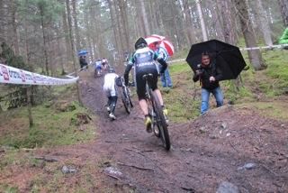 Mary McConneloug races in the HC-category event in Haiming, Austria