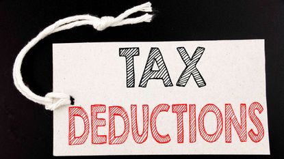 picture of a tag with "tax deductions" written on it