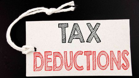 picture of a tag with "tax deductions" written on it