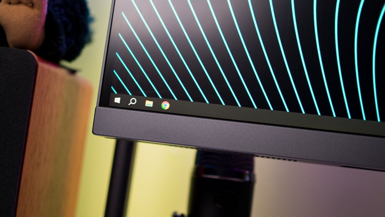 Bottom bezel of the Redmagic 4K Gaming Monitor