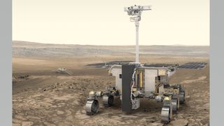 An artist's impression of the Rosalind Franklin rover, which is testing its life-detection capabilities using samples of microbes from Lost Hammer Spring.