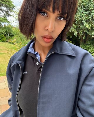 Sabrina Elba with bob haircut and fringe