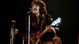 George Harrison performing at The Cow Palace in Daly City, California on November 7, 1974. 