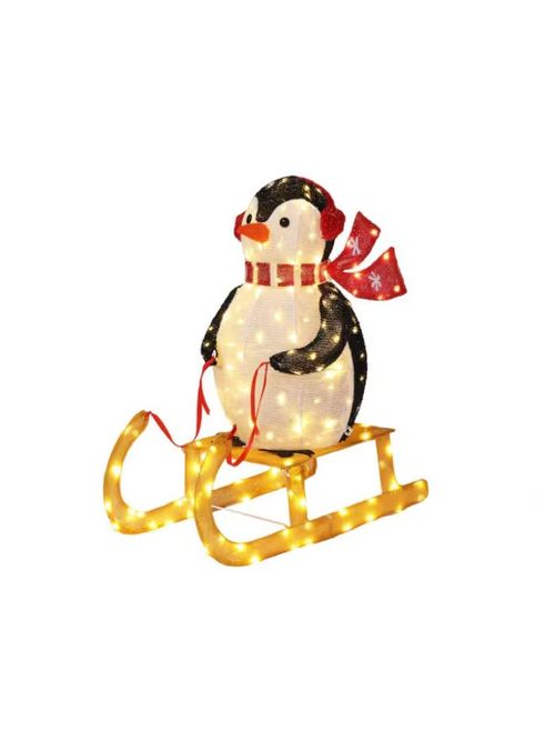 26-inch Pre-Lit Penguin with Sleigh