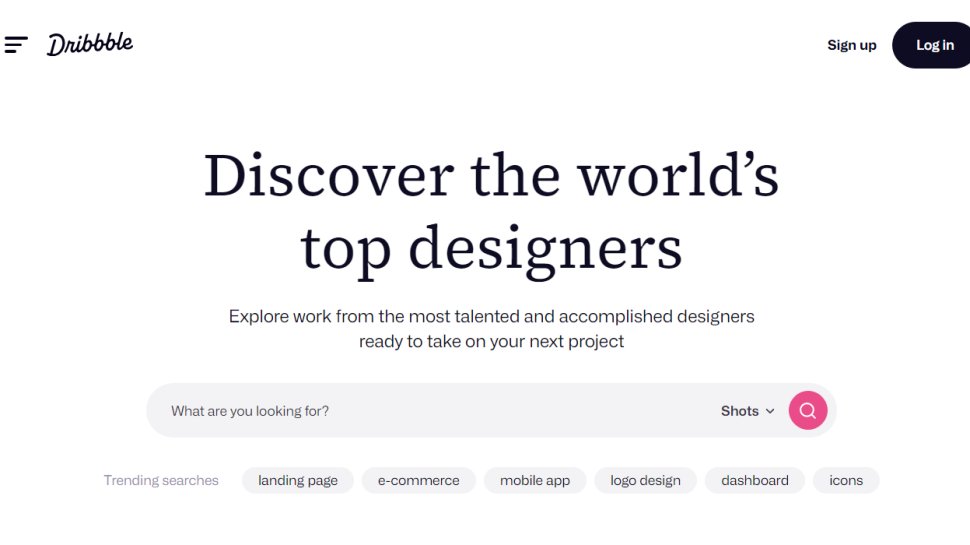 Website screenshot from Dribbble (November 2024)