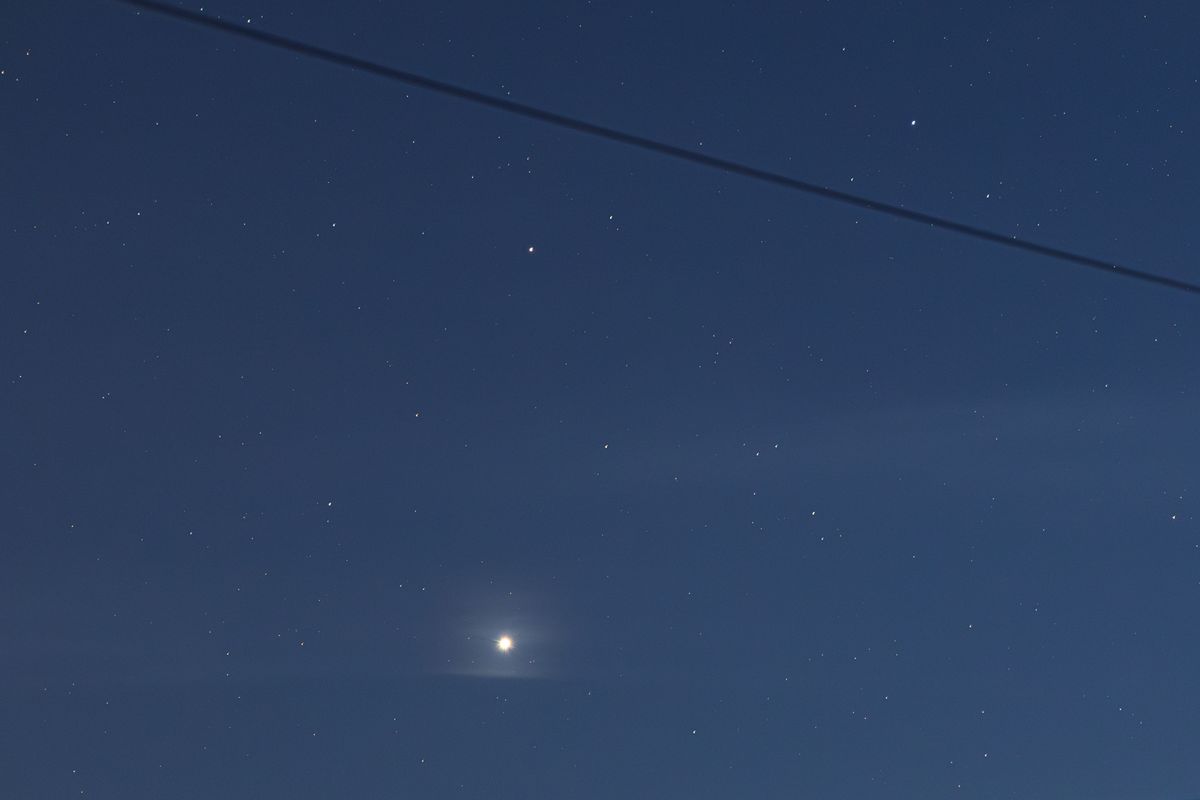 Night sky over a town