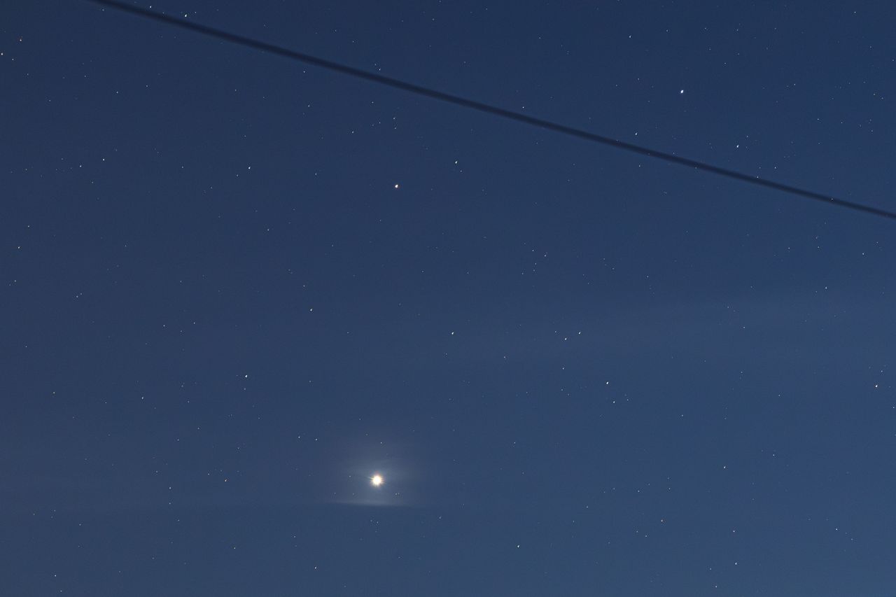 Night sky over a town