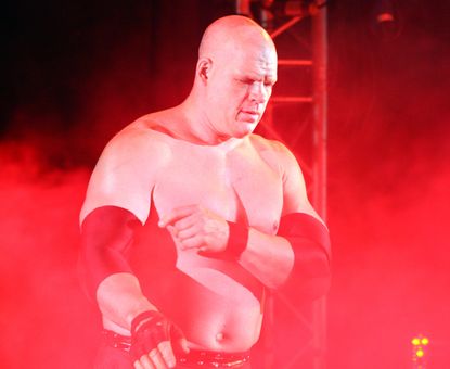 DURBAN, SOUTH AFRICA - JULY 08:The Big Red Monster Kane during the WWE Smackdown Live Tour at Westridge Park Tennis Stadium on July 08, 2011 in Durban, South Africa.(Photo by Steve Haag/Gallo