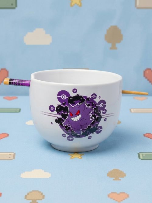 Gengar Ceramic Ramen Bowl With Chopsticks