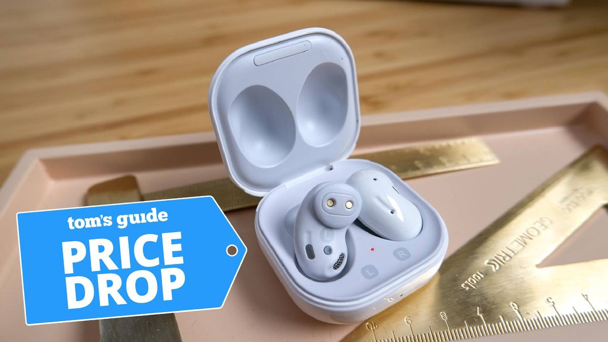 A photo of the Samsung Galaxy Buds Live inside their wireless charging case