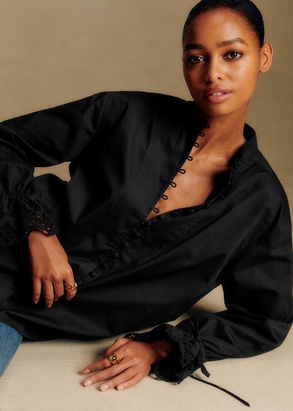 Faria Shirt - Black - Organic Cotton - S&amp;eacute;zane