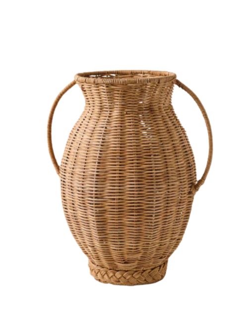 Round Rattan Vase